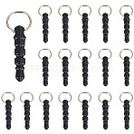 50Pcs Silicone Mobile Anti-Dust Plugs, with 50Pcs Iron Split Rings, Black, 16.5x4mm(DIY-SC0033-84A)