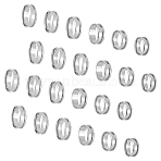 30Pcs 6 Size 201 Stainless Steel Grooved Finger Ring Settings, Ring Core Blank, for Inlay Ring Jewelry Making, Stainless Steel Color, US Size 6 1/2~13(16.9~22.2mm), 5Pcs/size(RJEW-UN0002-82P)