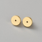 Brass Ear Nuts, Flat Round, Golden, 8x6.5mm, Hole: 0.8mm(KK-WH0816-032G)