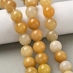 Natural Topaz Jade Beads Strands, Round, 14~14.5mm, Hole: 1.4mm, about 28~30pcs/strand, 15.47~16.65''(39.3~42.3cm)(G-F818-A02-14mm-02)