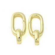 Brass Spring Gate Rings, Oval, Golden, 19x8x6.5mm, Hole: 4mm(KK-B089-17G)