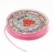 Flat Elastic Crystal String, String Cord Crystal Threads, Pearl Pink, 0.8mm, about 10.93 yards(10m)/roll(EW-F001-09)