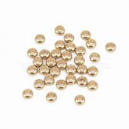 Brass Spacer Beads, Nickel Free, Rondelle, Raw(Unplated), 3x2mm, Hole: 1.5mm(KK-F713-01C)