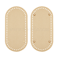 PU Leather Oval Bag Bottom, for Knitting Bag, Women Bags Handmade DIY Accessories, Tan, 252x122x9.5mm, Hole: 4.5mm(FIND-PH0016-002D)