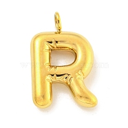 Ion Plating(IP) 304 Stainless Steel Pendants, Letter Charm, Golden, Letter R, 17x11x3mm, Hole: 2mm(STAS-C102-15G-R)