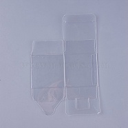 Transparent Plastic PVC Box Gift Packaging, Waterproof Folding Box, Square, Clear, 21.4x14x0.1cm, Box: 7x7x7cm(CON-WH0060-01B)