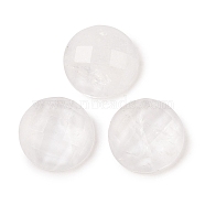 Natural Quartz Crystal Rock Crystal Cabochons, Half Round/Dome, Faceted, Grade A, 16x5.5~6mm(G-C146-03N)