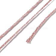20M Polycotton Braided Cord, Flat, for DIY Jewelry Making, Pale Violet Red, 2x0.7mm, about 21.87 Yards(20m)/Roll(OCOR-G015-03A-01)
