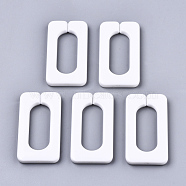 Opaque Acrylic Linking Rings, Quick Link Connectors, for Cross Chains Making, Rectangle, White, 43.5x23x4.5mm, Inner Diameter: 30x12mm, about 147pcs/500g(OACR-S021-70A-E05)
