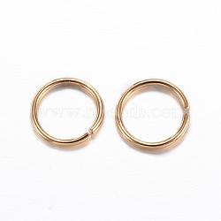 304 Stainless Steel Jump Rings, Open Jump Rings, Real 18K Gold Plated, 13x1.5mm, Inner Diameter: 10mm(STAS-F030-01)