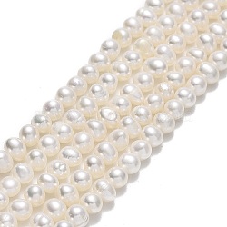 Natural Cultured Freshwater Pearl Beads Strands, Potato, Beige, 4~5x4~5.5x4.5~5mm, Hole: 0.5~0.7mm, about 76~81pcs/strand, 13.70~14.17 inch(34.8~36cm)(PEAR-F018-13D-01)