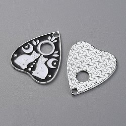 Alloy Enamel Pendants, Platinum, Heart Charm, Cat Pattern, 26x22x1mm, Hole: 2mm(FIND-WH0129-38A)