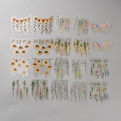 20Pcs Flower PET Decorative Stickers, for DIY Scrapbooking, Orange, 42~78x62~82x0.1mm(DIY-WH20055-078F)