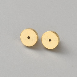 Brass Ear Nuts, Flat Round, Golden, 8x6.5mm, Hole: 0.8mm(KK-WH0816-032G)