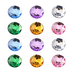 Imitation Taiwan Acrylic Rhinestone Flat Back Cabochons, Faceted, Half Round/Dome, Mixed Color, 25x7mm(X-GACR-D003-25mm-M)