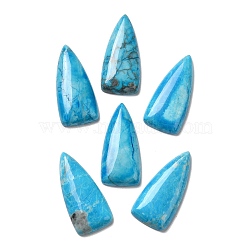 Natural Howlite Cabochons, Dyed, Triangle, 40~40.5x18.5x6~6.5mm(G-D066-02)