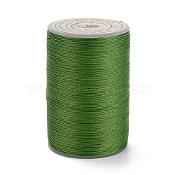 Round Waxed Polyester Thread String, Micro Macrame Cord, Twisted Cord, for Leather Sewing Stitching, Olive Drab, 0.3~0.4mm, about 174.98 Yards(160m)/Roll(YC-D004-02A-033)
