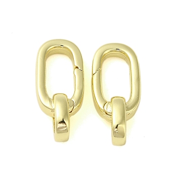 Brass Spring Gate Rings, Oval, Golden, 19x8x6.5mm, Hole: 4mm