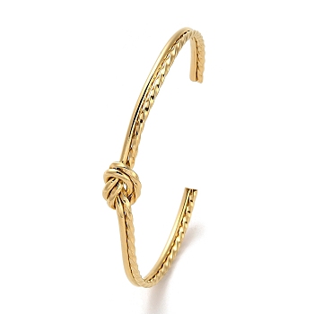Golden 304 Stainless Steel Cuff Bangles for Women, Twist, Inner Diameter: 1-7/8x2-1/2 inch(4.85x6.2cm)