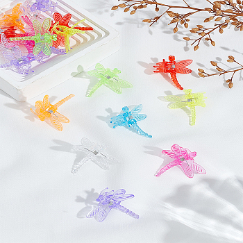 40Pcs 8 Colors Dragonfly Plastic Plant Fixator, Vine Fixator, Mixed Color, 34x36x17mm, 5pcs/color