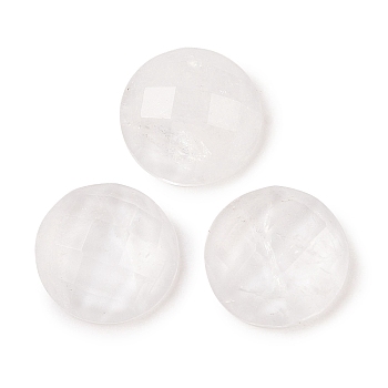 Natural Quartz Crystal Rock Crystal Cabochons, Half Round/Dome, Faceted, Grade A, 16x5.5~6mm