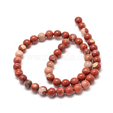 Natural Red Jasper Beads Strands(G-P075-56-8mm)-2