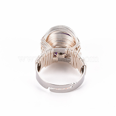 Adjustable Gemstone Round Finger Rings(RJEW-T019-01D-S)-2