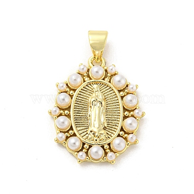 Real 16K Gold Plated Seashell Color Oval Brass Pendants