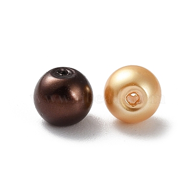 Backen gemalt pearlized Glasperlen runden Perle Stränge(HY-Q004-6mm-M)-2