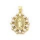 Brass with ABS Plastic Imitation Pearl Pendants(FIND-Z023-04B)-1