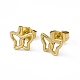 PVD Vacuum Plating 304 Stainless Steel Tiny Hollow Out Butterfly Stud Earrings for Women(EJEW-P212-09G)-1