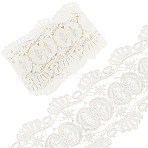 3 Yards Cotton Ribbon, Water Soluble Embroidery Lace, White, 4-7/8 inch(123mm)(OCOR-GF0005-31)