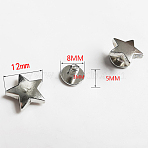 Alloy Rivets Set, Star, for Purse Handbag Shoes Punk Rock Leather Craft Clothes Belt, Platinum, Silver, 12x12mm(PURS-PW0001-531P-08)