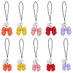10Pcs Resin Mobile Straps, with Plastic Mobile Dustproof Plugs, Butterfly, Mixed Color, 8.3~8.8cm, 10pcs/set(HJEW-OC00075)