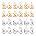 24Pcs 2 Colors Rack Plating Alloy & Acrylic  Pendants, Avocado Charms, Platinum & Golden, 18.5x11.5x7mm, Hole: 1.6mm, 12pcs/color(FIND-GA0005-46)
