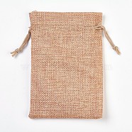 Polyester Imitation Burlap Packing Pouches, Drawstring Bags, Peru, 14x10cm(ABAG-WH0008-06)