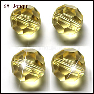 Imitation Austrian Crystal Beads, Grade AAA, Faceted(32 Facets), Round, Champagne Yellow, 4mm, Hole: 0.7~0.9mm(SWAR-F021-4mm-213)