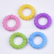 Opaque Acrylic Linking Rings, Round Ring, Mixed Color, 21x5mm, Inner Dameter: 12mm, about 580pcs/500g(SACR-N008-121)