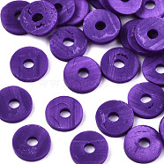 Handmade Polymer Clay Beads, for DIY Jewelry Crafts Supplies, Disc/Flat Round, Heishi Beads, Dark Orchid, 4x1mm, Hole: 1mm, about 55000pcs/1000g(CLAY-Q251-4.0mm-98)