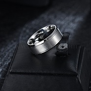 Titanium Steel Finger Rings for Men, Stainless Steel Color, 8mm, Inner Diameter: 19.9mm(WG1765E-26)