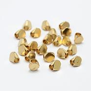 Brass Beads, Nickel Free, Raw(Unplated), 6.5x6.5x6mm, Hole: 3mm(KK-P095-06)