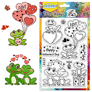 Custom PVC Plastic Clear Stamps, for DIY Scrapbooking, Photo Album Decorative, Cards Making, Frog, 160x110mm(DIY-WH0618-0236)