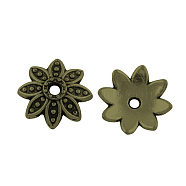 Tibetan Style Alloy Bead Caps, Cadmium Free & Lead Free, Antique Bronze, 9x2mm, Hole: 1.5mm, about 3125pcs/1000g(TIBEP-R304-088AB-LF)