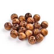 Round Natural Wood Beads, Dyed, Lead Free, BurlyWood, 10x9mm, Hole: 2~3.5mm, about 1410~1720pcs/500g(WOOD-Q009-10mm-LF)