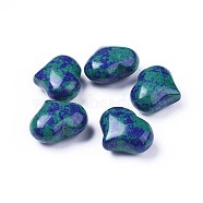 Natural Chrysocolla and Lapis Lazuli Stone, Dyed, Heart Love Stone, Pocket Palm Stone for Reiki Balancing, 20x25x11~13mm(X-G-F659-A19)