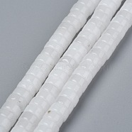 Natural White Jade Beads Strands, Heishi Beads, Flat Round/Disc, 6x3mm, Hole: 1mm, about 119~131pcs/strand, 14.76~15.74 inch(37.5~40cm)(G-Z006-C35)