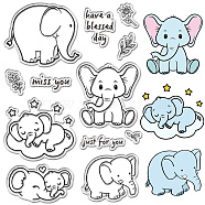 Custom PVC Plastic Clear Stamps, for DIY Scrapbooking, Photo Album Decorative, Cards Making, Stamp Sheets, Film Frame, Elephant, 160x110x3mm(DIY-WH0439-0268)