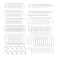304 Stainless Steel Earring Hooks, Ear Wire, with Horizontal Loop, Stainless Steel Color, 7.4x7.2x1.7cm, 120pcs/box(STAS-UN0001-33P)