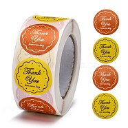 1 Inch Thank You Stickers, Self-Adhesive Kraft Paper Gift Tag Stickers, Adhesive Labels, for Festival, Christmas, Holiday Presents, with Word Thank You love nice day, Colorful, Sticker: 25mm, 500pcs/roll(DIY-G013-A15)