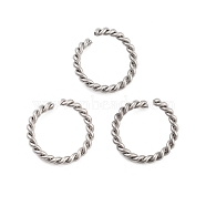 304 Stainless Steel Jump Rings, Open Jump Rings, Twisted, Stainless Steel Color, 12x1.5mm, Inner Diameter: 9mm(STAS-F191-11P-C)